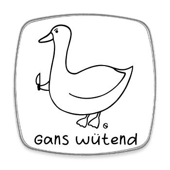 Gans wütend 2 - Viereckiger Kühlschrankmagnet - Weiß - Vorne