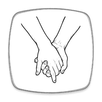 Zwei Hände händchen halten Liebespaar holding hand - Viereckiger Kühlschrankmagnet - Weiß - Vorne
