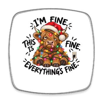 I’m Fine This Is Fine Everything’s Fine - Viereckiger Kühlschrankmagnet - Weiß - Vorne