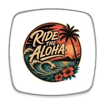 Ride the Aloha - Viereckiger Kühlschrankmagnet - Weiß - Vorne