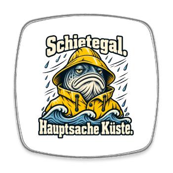 Norddeutsch Fischkopp Küstenliebe Schietegal - Viereckiger Kühlschrankmagnet - Weiß - Vorne