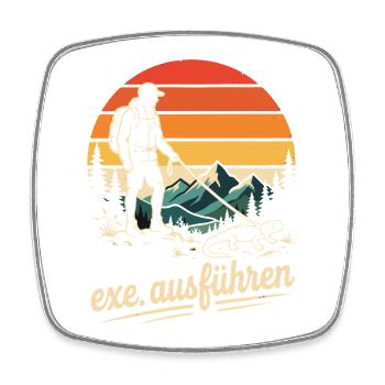 Programmierer Humor exe Echse ausführen - Viereckiger Kühlschrankmagnet - Weiß - Vorne