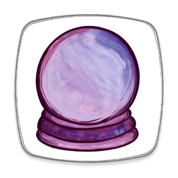 Violette Orb Aquarellkugel - Viereckiger Kühlschrankmagnet - Weiß - Vorne