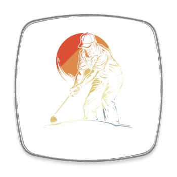 Vintage Golfer Opa - Viereckiger Kühlschrankmagnet - Weiß - Vorne