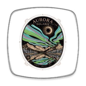 Aurora Polaris Nordlichter Arktis - Viereckiger Kühlschrankmagnet - Weiß - Vorne