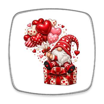 Wichtel Valentinstag Liebe Zwerg Geschenk Herzen - Viereckiger Kühlschrankmagnet - Weiß - Vorne