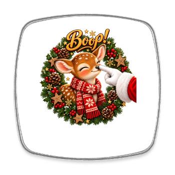 Boop! Cute Reindeer Christmas - Viereckiger Kühlschrankmagnet - Weiß - Vorne