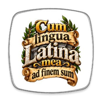 Cum Lingua Latina Schriftkunst - Viereckiger Kühlschrankmagnet - Weiß - Vorne