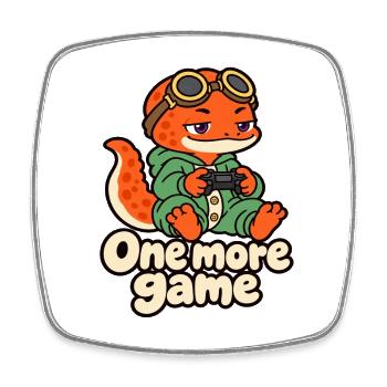 Sleepy Gamer Salamander – Noch ein Spiel - Viereckiger Kühlschrankmagnet - Weiß - Vorne
