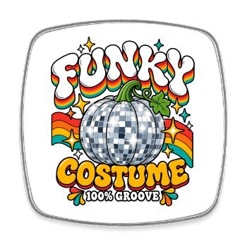 Funky Kürbis Kostüm Groove - Viereckiger Kühlschrankmagnet - Weiß - Vorne