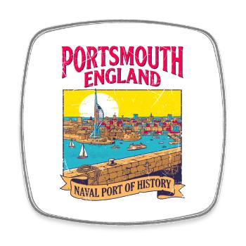 City Portsmouth England Naval Port Of History - Viereckiger Kühlschrankmagnet - Weiß - Vorne