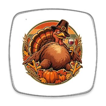 Thanksgiving Truthahn im Fresskoma - Viereckiger Kühlschrankmagnet - Weiß - Vorne