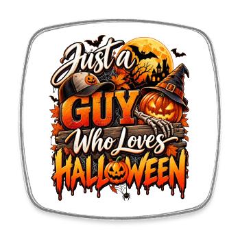 Just a Guy Who Loves Halloween - Viereckiger Kühlschrankmagnet - Weiß - Vorne