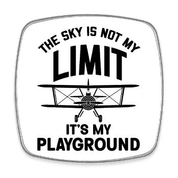 The Sky is not my Limit its my Playground Airplane - Viereckiger Kühlschrankmagnet - Weiß - Vorne