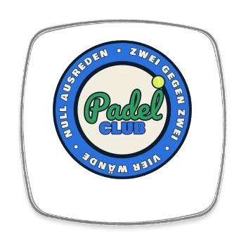 Padel Club - Zwei gegen Zwei, vier Wände - Viereckiger Kühlschrankmagnet - Weiß - Vorne