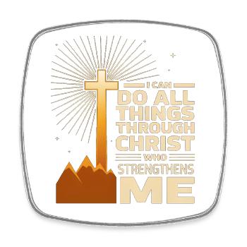 Ich kann alles durch Christus tun - Viereckiger Kühlschrankmagnet - Weiß - Vorne