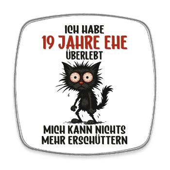 19. Hochzeitstag 19 Jahre verheiratet 19 Jahre Ehe - Viereckiger Kühlschrankmagnet - Weiß - Vorne