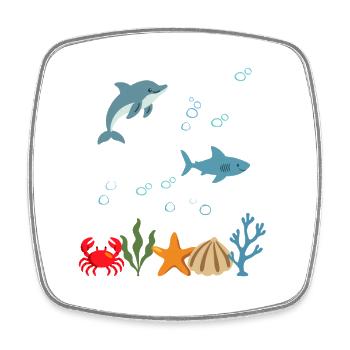 Delfin Unterwasser Kinder Hai - Viereckiger Kühlschrankmagnet - Weiß - Vorne