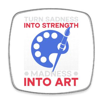 Funny Art Painter Madness Into Art Drawing - Viereckiger Kühlschrankmagnet - Weiß - Vorne