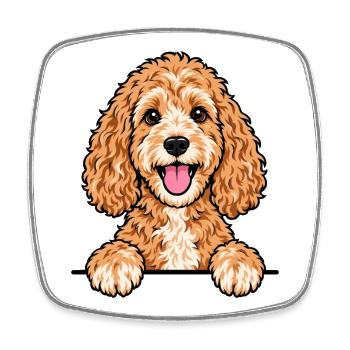 Cockapoo - Viereckiger Kühlschrankmagnet - Weiß - Vorne