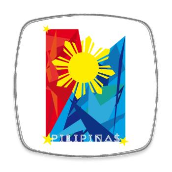 Philippinen Sonnenflagge Filipino Pride - Viereckiger Kühlschrankmagnet - Weiß - Vorne