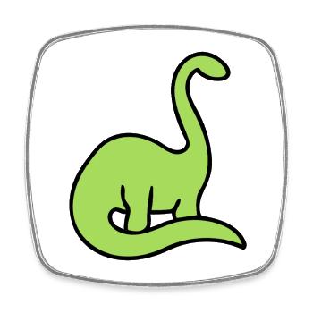 Lime Dino Silhouette auf Schwarz - Viereckiger Kühlschrankmagnet - Weiß - Vorne