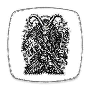 Krampus – Der düstere Dämon der Rauhnächte - Viereckiger Kühlschrankmagnet - Weiß - Vorne