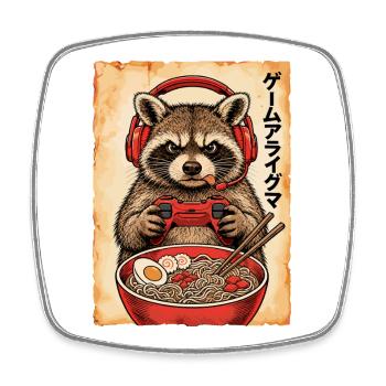 Gamer, Gaming, Japanische, Zocker, Capybara, Ramen - Viereckiger Kühlschrankmagnet - Weiß - Vorne