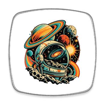 Astronomie Retro Galaxie - Viereckiger Kühlschrankmagnet - Weiß - Vorne