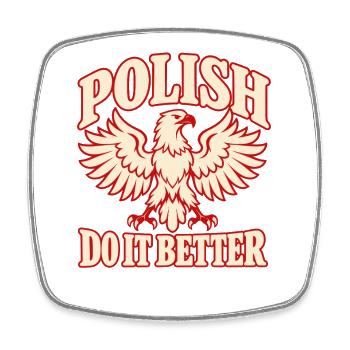 Polnischer Adler und Nationalstolz - Viereckiger Kühlschrankmagnet - Weiß - Vorne