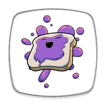Marmelade Gelee Toast - Viereckiger Kühlschrankmagnet - Weiß - Vorne