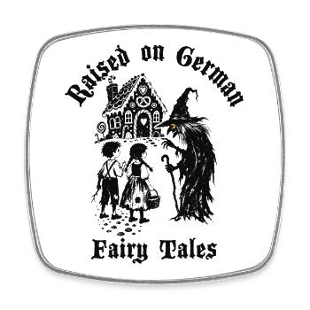 Raised on German Fairy Tails Hänsel und Gretel - Viereckiger Kühlschrankmagnet - Weiß - Vorne
