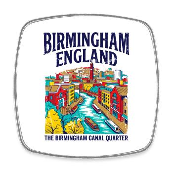 View City Birmingham England Canal Quarter - Viereckiger Kühlschrankmagnet - Weiß - Vorne