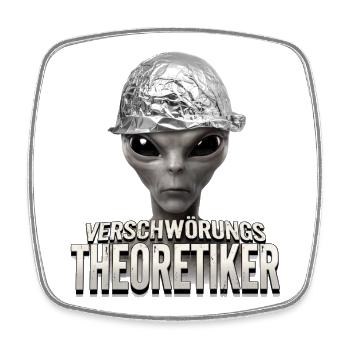 Verschwörungstheoretiker Alien - Viereckiger Kühlschrankmagnet - Weiß - Vorne