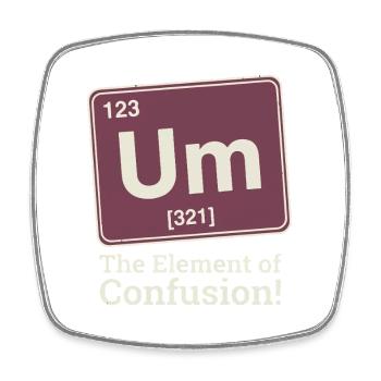 Element der Verwirrung Um  - Viereckiger Kühlschrankmagnet - Weiß - Vorne