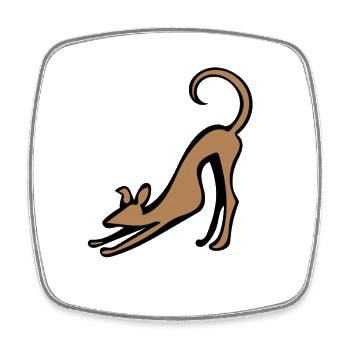 Katzenstrecken-Silhouette - Viereckiger Kühlschrankmagnet - Weiß - Vorne