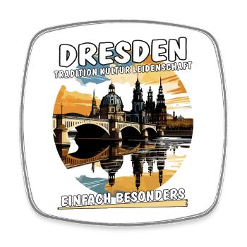 SACHSEN DRESDEN - Viereckiger Kühlschrankmagnet - Weiß - Vorne