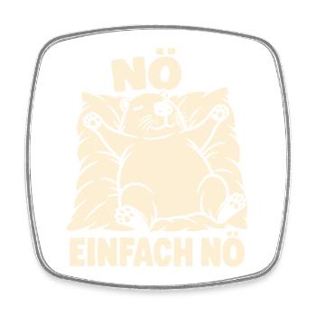 Nö, einfach nö – Schlafendes Capybara - Viereckiger Kühlschrankmagnet - Weiß - Vorne
