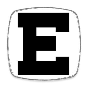 E - Viereckiger Kühlschrankmagnet - Weiß - Vorne