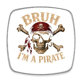 Bruder, ich bin ein Piraten-Retro-Piratenschädel - Viereckiger Kühlschrankmagnet - Weiß - Vorne