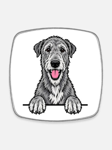 Irischer Wolfshund - Viereckiger Kühlschrankmagnet - Weiß