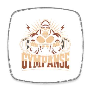 Gympanse Gewichtheber Bodybuilding - Viereckiger Kühlschrankmagnet - Weiß - Vorne