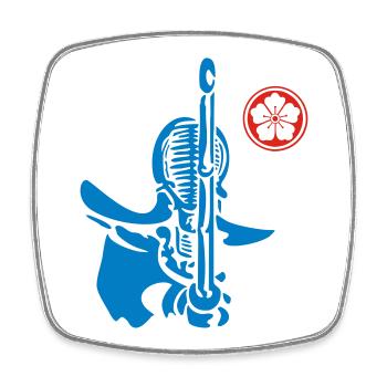 kendo_07 - Square fridge magnet - white - Front