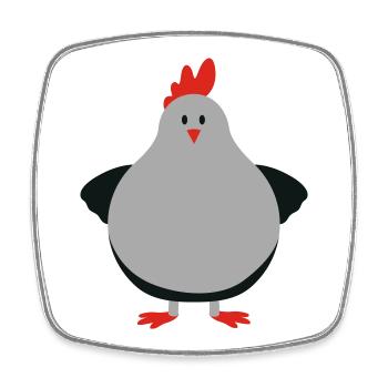fat chick - Viereckiger Kühlschrankmagnet - Weiß - Vorne