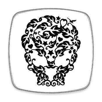 the flourish skull - Magnet carré - blanc - Devant