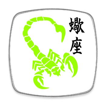 skorpion_kanji_02 - Viereckiger Kühlschrankmagnet - Weiß - Vorne