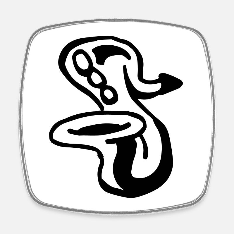 Saxophone - Magnet carré - blanc