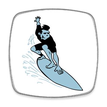 Surfer - Viereckiger Kühlschrankmagnet - Weiß - Vorne