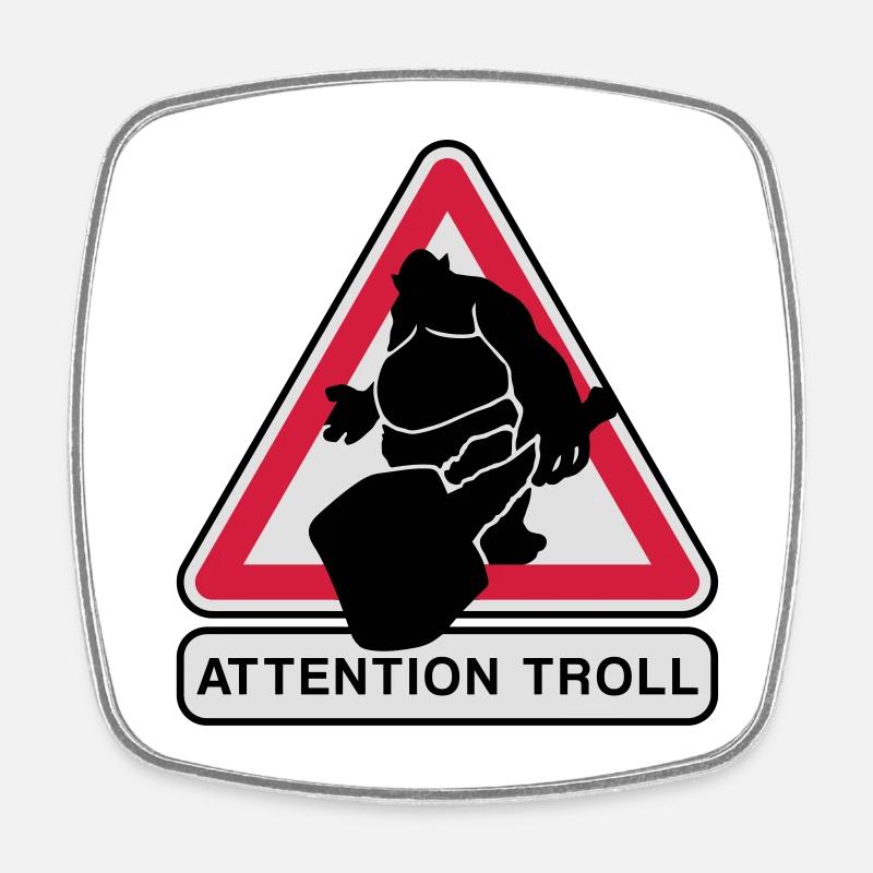Troll - Square fridge magnet - white