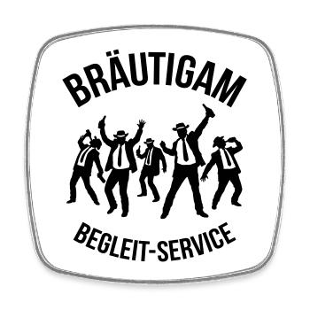 Bräutigam Begleit-Service (JGA Begleitservice / B) - Viereckiger Kühlschrankmagnet - Weiß - Vorne
